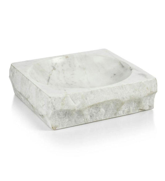 Allred Collaborative - Zodax - Rock Finish White Marble Square Bowl - Rock Finish White Marble Square Bowl - IN-7581