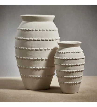 Allred Collaborative - Zodax - Santorini Natural White Vase - Santorini Natural White Vase - VT-1381