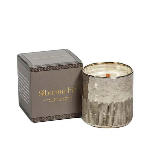 Allred Collaborative - Zodax - Siberian Fir Scented Antique Candle with Gift Box - Silver - Siberian Fir Scented Antique Candle with Gift Box - Silver - IG-2557