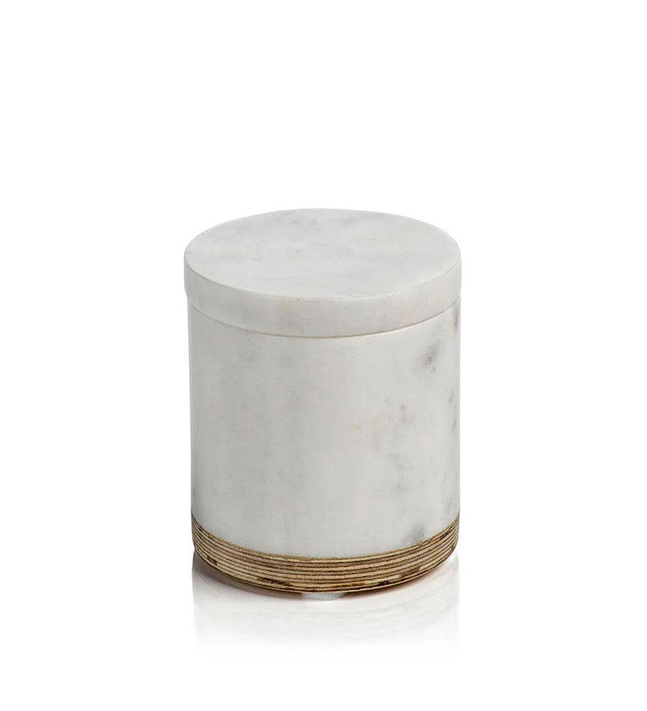 Allred Collaborative - Zodax - Singita Marble and Balsa Wood Bathroom Jar with Lid - Singita Marble and Balsa Wood Bathroom Jar with Lid - IN-6797