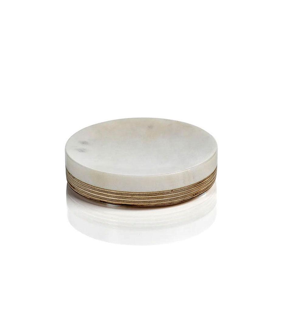 Allred Collaborative - Zodax - Singita Marble and Balsa Wood Bathroom Soap Dish - Singita Marble and Balsa Wood Bathroom Soap Dish - IN-6798