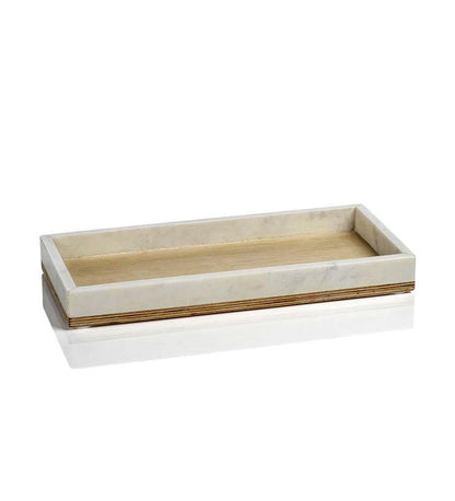 Allred Collaborative - Zodax - Singita Marble and Balsa Wood Bathroom Vanity Tray - Singita Marble and Balsa Wood Bathroom Vanity Tray - IN-6795