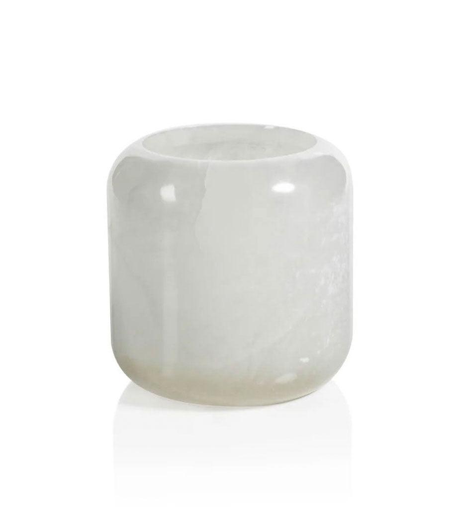 Allred Collaborative - Zodax - Teran Polished Alabaster Stone Candle Holder / Vase - Teran Polished Alabaster Stone Candle Holder / Vase - IN-7561