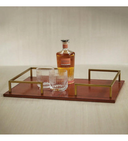 Allred Collaborative - Zodax - The Connaught Leather Bar Tray - The Connaught Leather Bar Tray - IN-7547