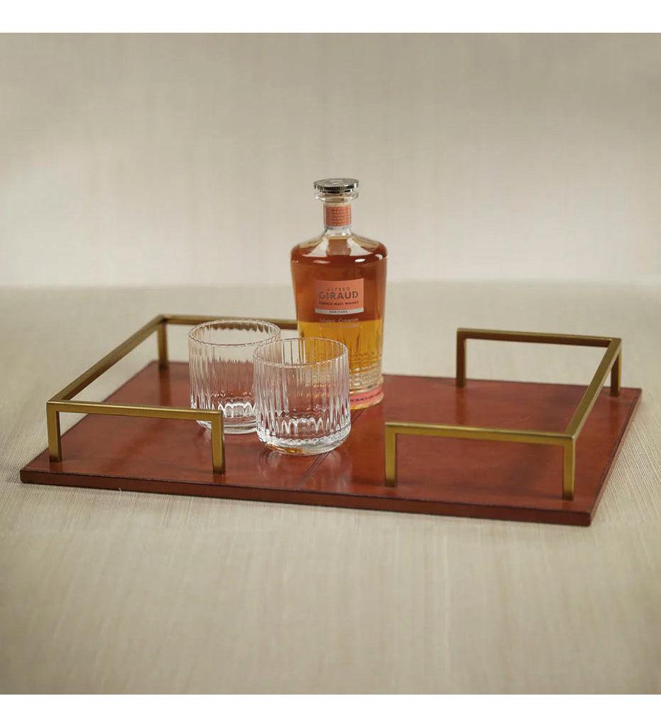 Allred Collaborative - Zodax - The Connaught Leather Bar Tray - The Connaught Leather Bar Tray - IN-7547