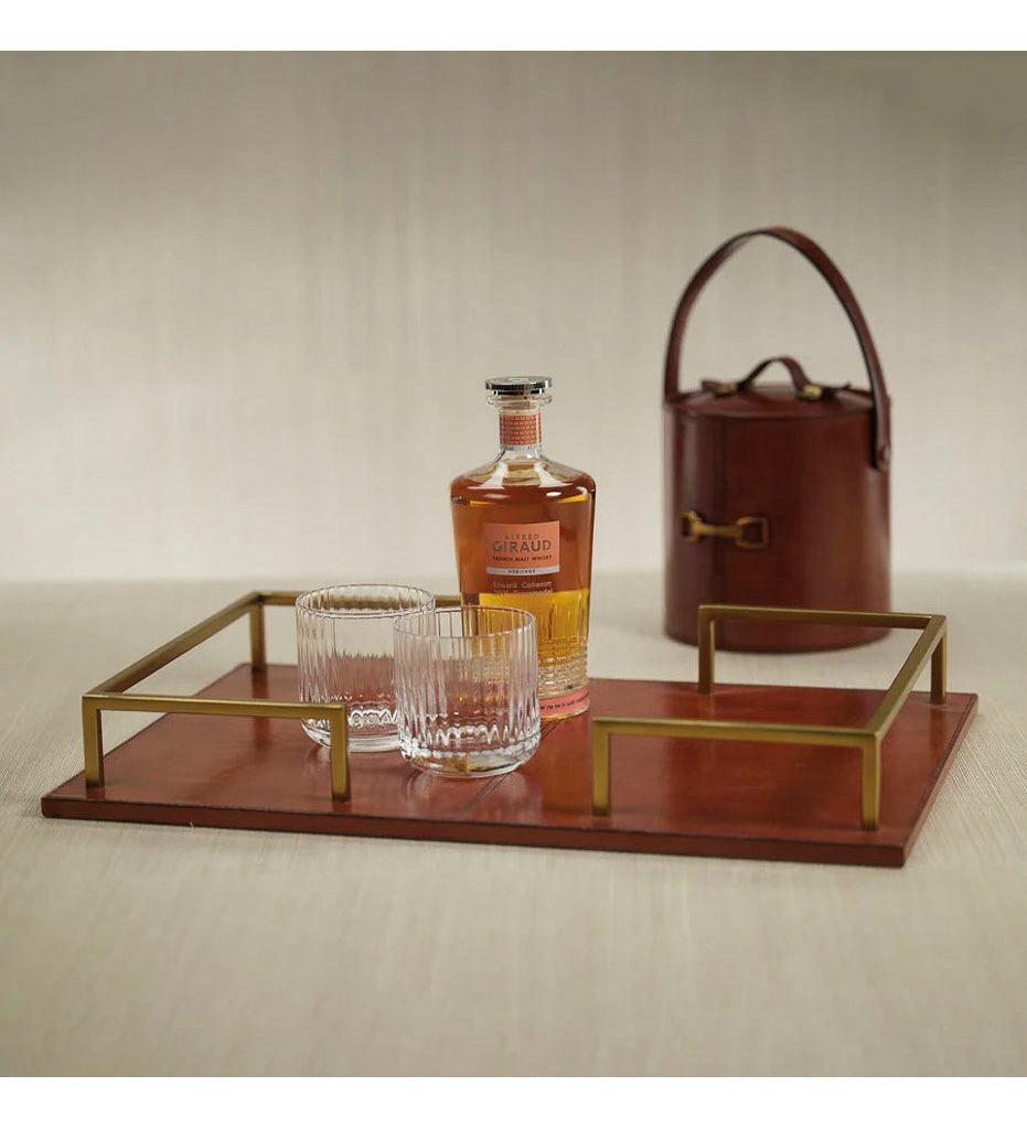 Allred Collaborative - Zodax - The Connaught Leather Bar Tray - The Connaught Leather Bar Tray - IN-7547