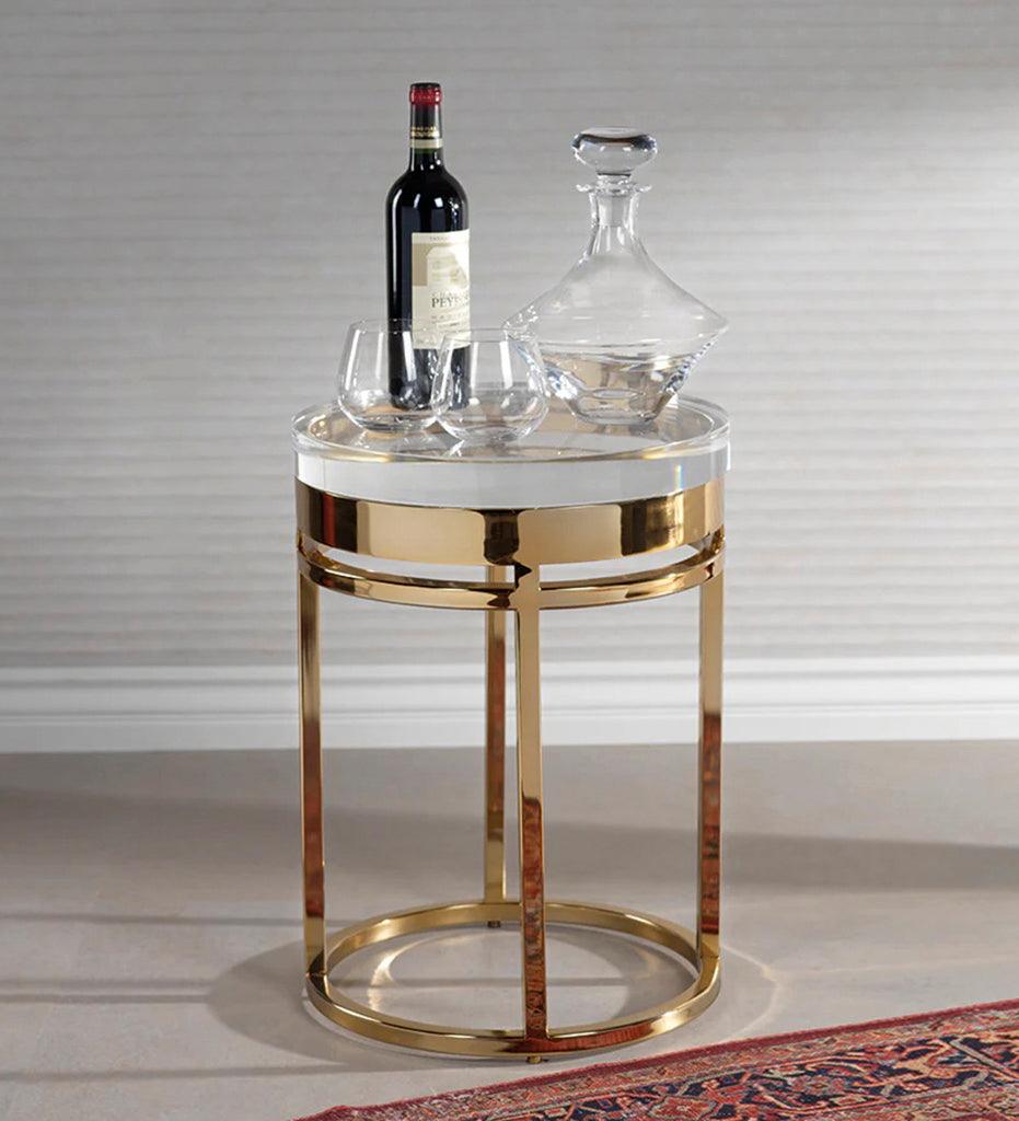 Allred Collaborative - Zodax - The Langham Side Table - Polished Gold - The Langham Side Table - Polished Gold - IN-6404