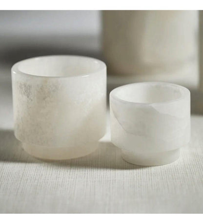 Allred Collaborative - Zodax - Yasmeen Polished Alabaster Stone Candle Holder - Yasmeen Polished Alabaster Stone Candle Holder - IN-7567