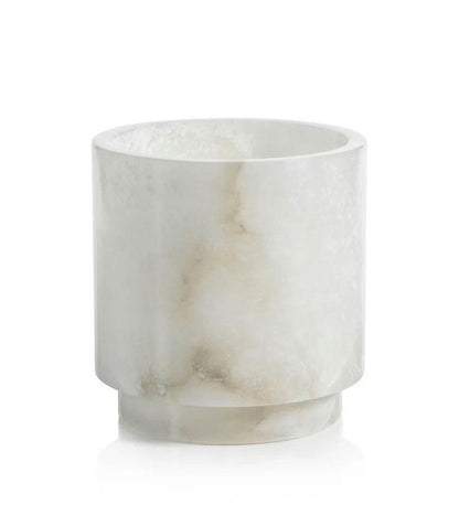 Allred Collaborative - Zodax - Yasmeen Polished Alabaster Stone Candle Holder / Vase / Ice Bucket - Yasmeen Polished Alabaster Stone Candle Holder / Vase / Ice Bucket - IN-7569