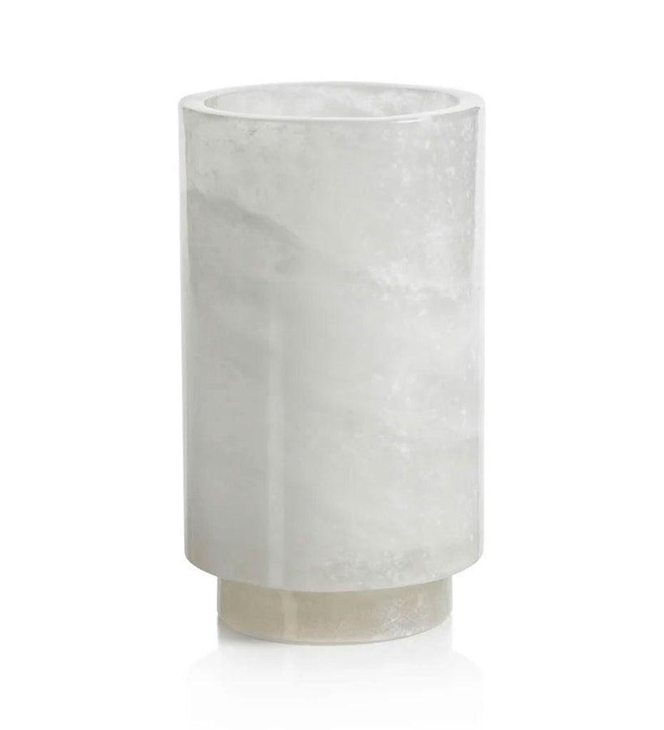 Allred Collaborative - Zodax - Yasmeen Polished Alabaster Stone Candle Holder / Vase / Wine Cooler - Yasmeen Polished Alabaster Stone Candle Holder / Vase / Wine Cooler - IN-7570