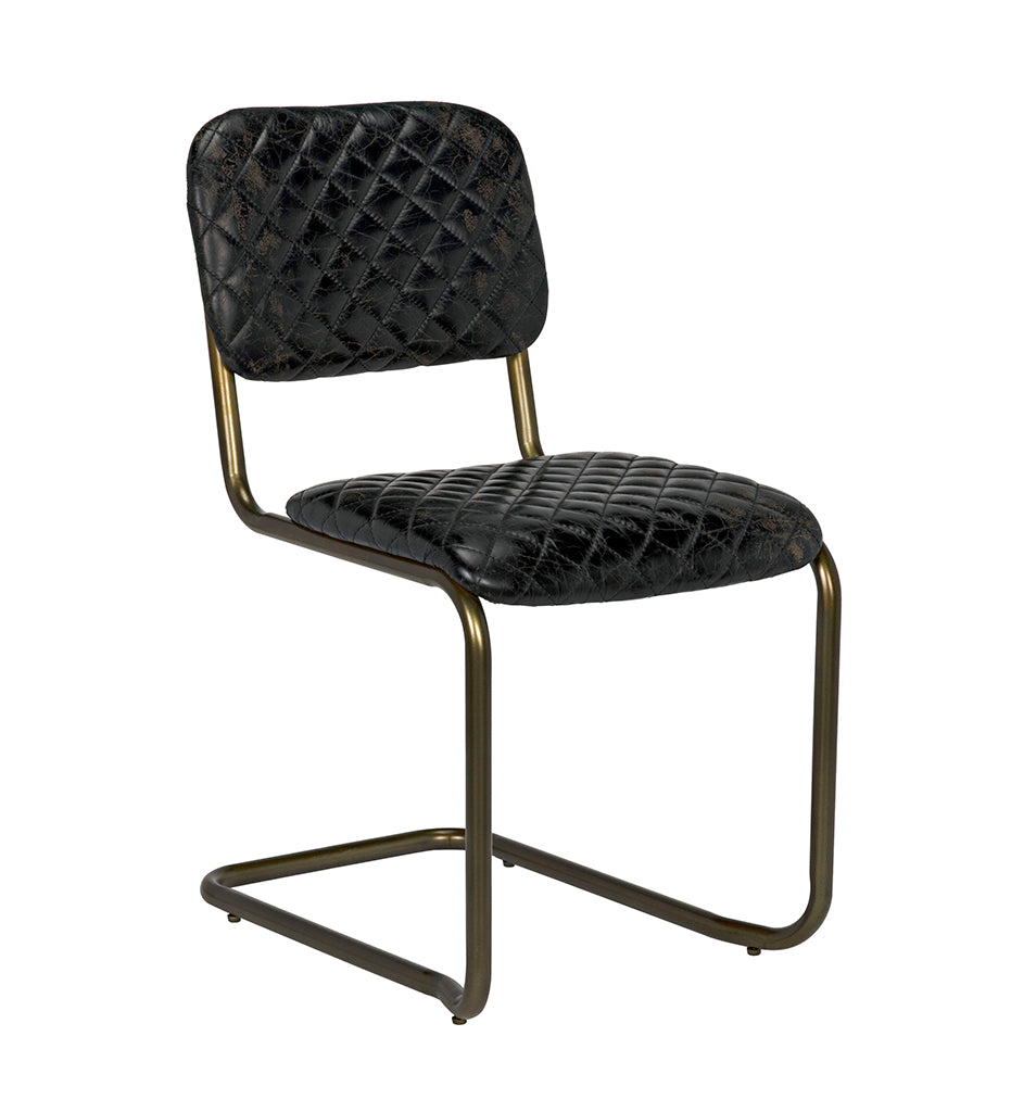 Noir 0037 Dining Chairs - Steel and Leather LEA-C0037B