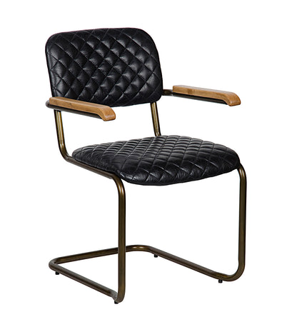 Noir 0045 Arm Chair - Vintage Black Leather LEA-C0045B