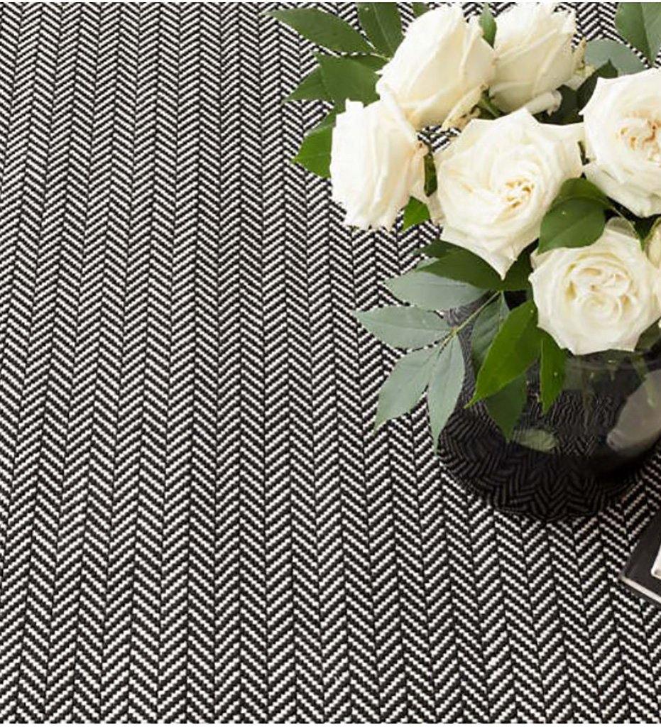 Dash Albert Herringbone Black Woven Cotton Rug 2' x 3