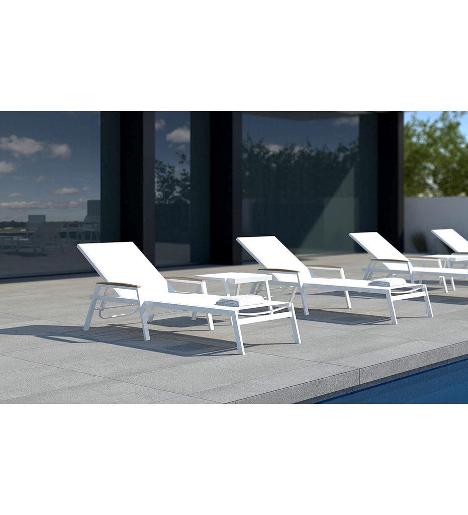 Allred Collaborative - 10DEKA - Amelia Sunlounger with Internal Wheels - - Amelia Sunlounger with Internal Wheels - - 300150100-TRQ