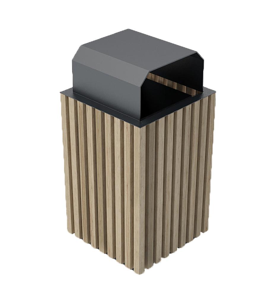 Allred Collaborative - CitySi - Elodie Litter Bin - ALU Wood - - Elodie Litter Bin - ALU Wood - - ELOC04-WENG