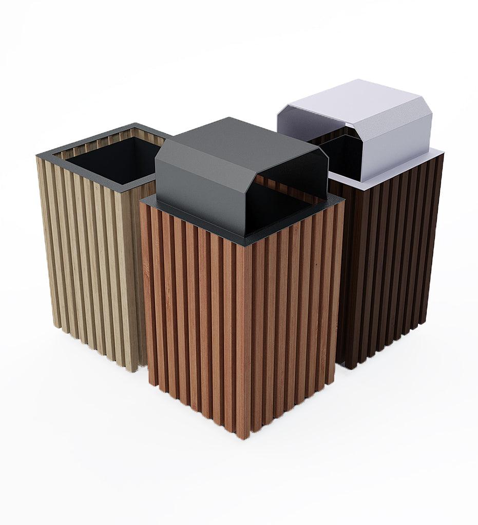 Allred Collaborative - CitySi - Elodie Litter Bin - ALU Wood - - Elodie Litter Bin - ALU Wood - - ELOC04-WENG