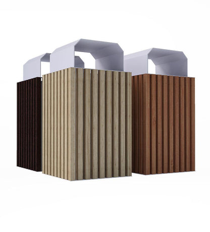 Allred Collaborative - CitySi - Elodie Litter Bin - ALU Wood - - Elodie Litter Bin - ALU Wood - - ELOC04-WENG