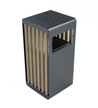 Allred Collaborative - CitySi - Strip ALU Wood Litter Bin - - Strip ALU Wood Litter Bin - - STP01-9010