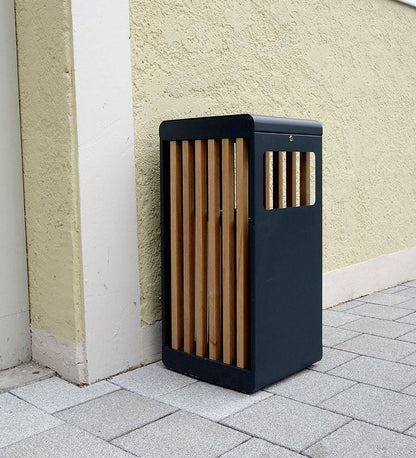 Allred Collaborative - CitySi - Strip ALU Wood Litter Bin - - Strip ALU Wood Litter Bin - - STP01-9010