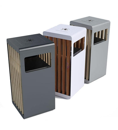 Allred Collaborative - CitySi - Strip ALU Wood Litter Bin - - Strip ALU Wood Litter Bin - - STP01-9010